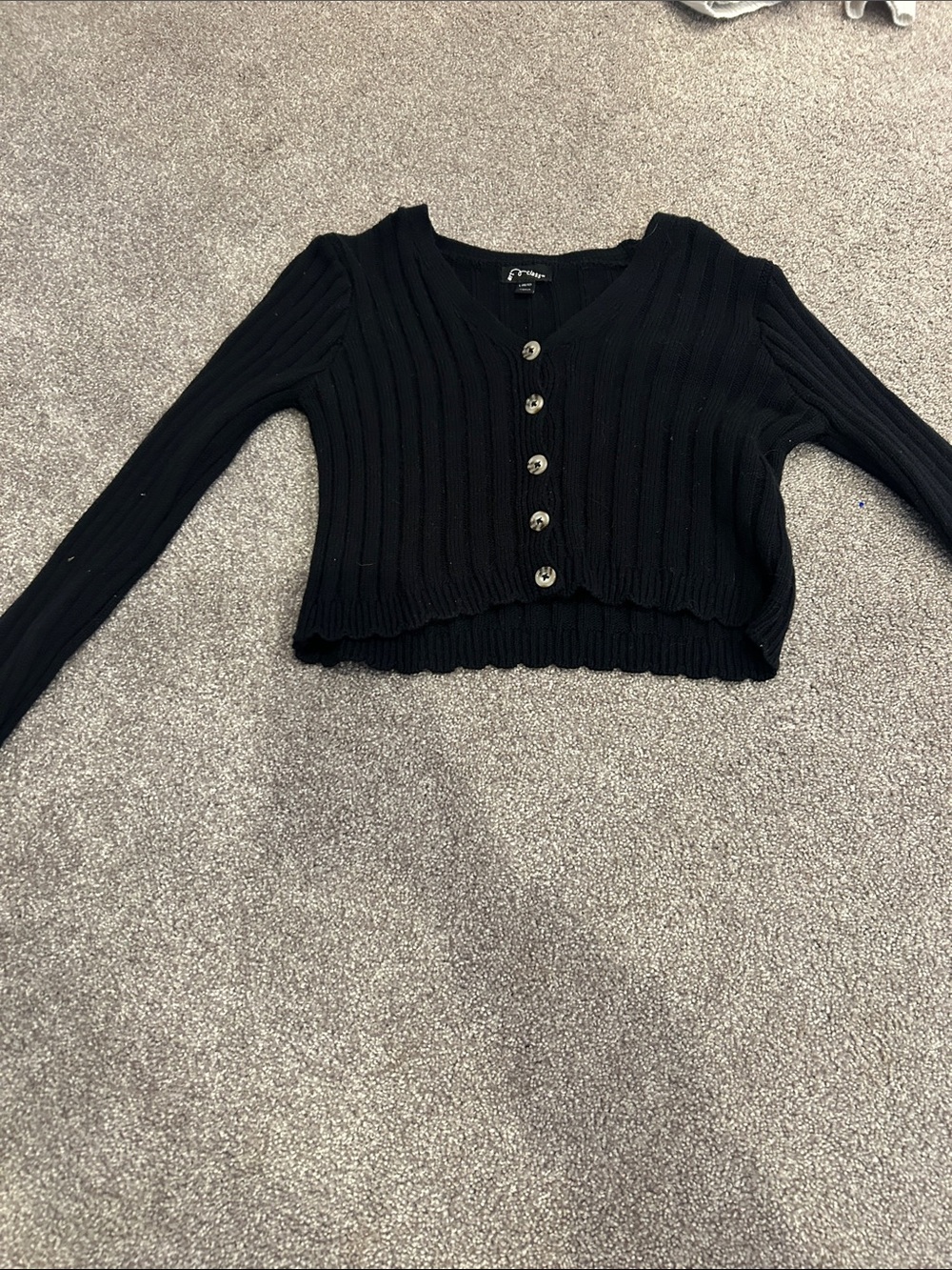 art class Black Ribbed Knit Cardigan